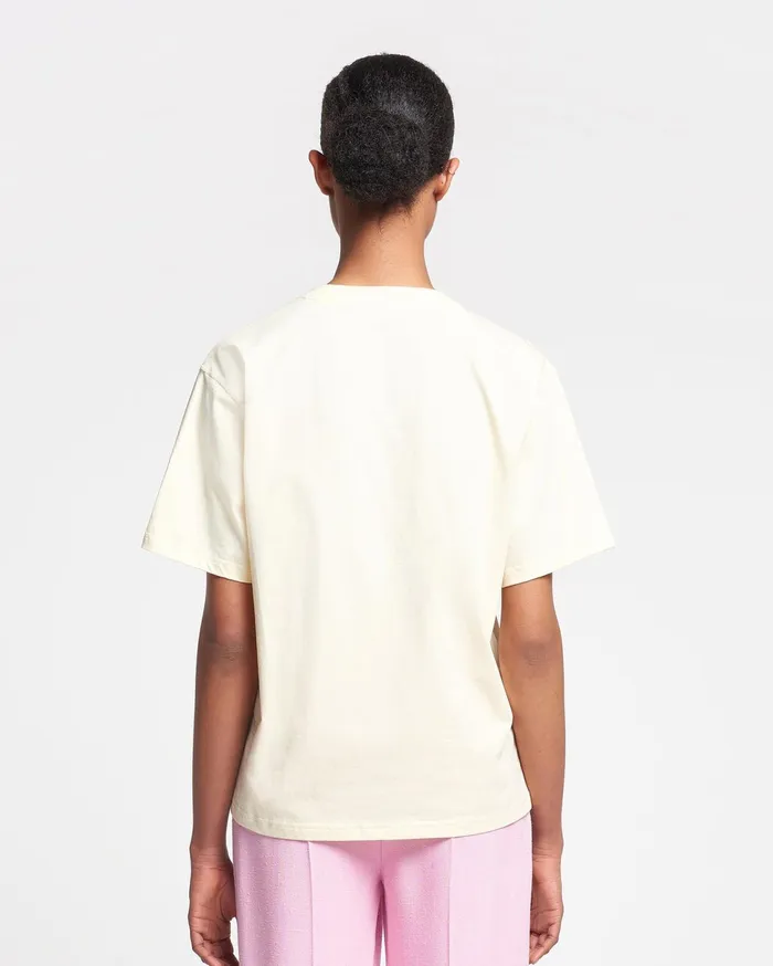 Nanushka Tops MenWomen Reece Embroidered CottonJersey TShirt CremeGreen