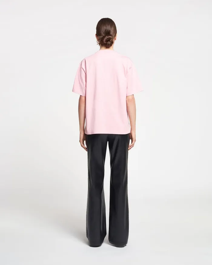 Nanushka Tops MenWomen Reece Embroidered CottonJersey TShirt PinkBlue