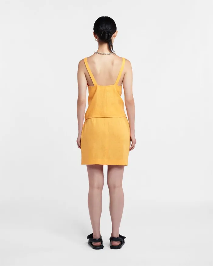 Nanushka Tops Women Berdine Sale Linen RuchedFront Top Orange