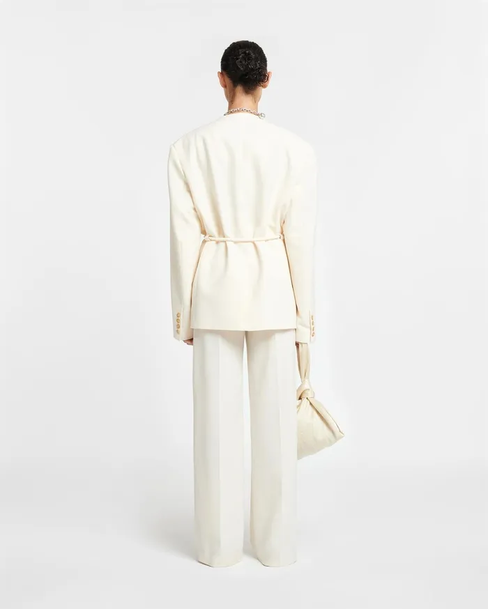 Nanushka Tops Women Fem Belted Cady Blazer Creme