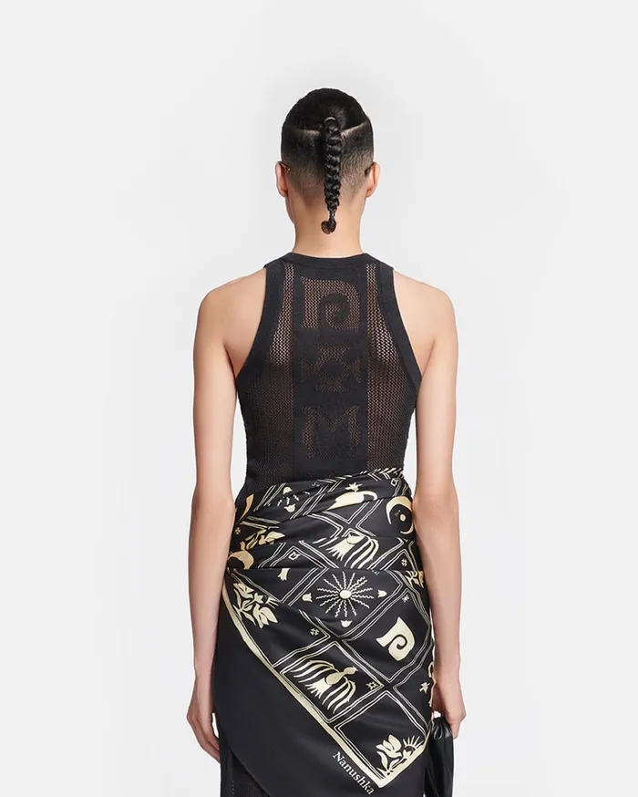 Nanushka Tops Women Jeren Paper Crochet Tank Top Black