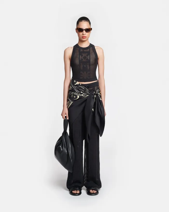 Nanushka Tops Women Jeren Paper Crochet Tank Top Black