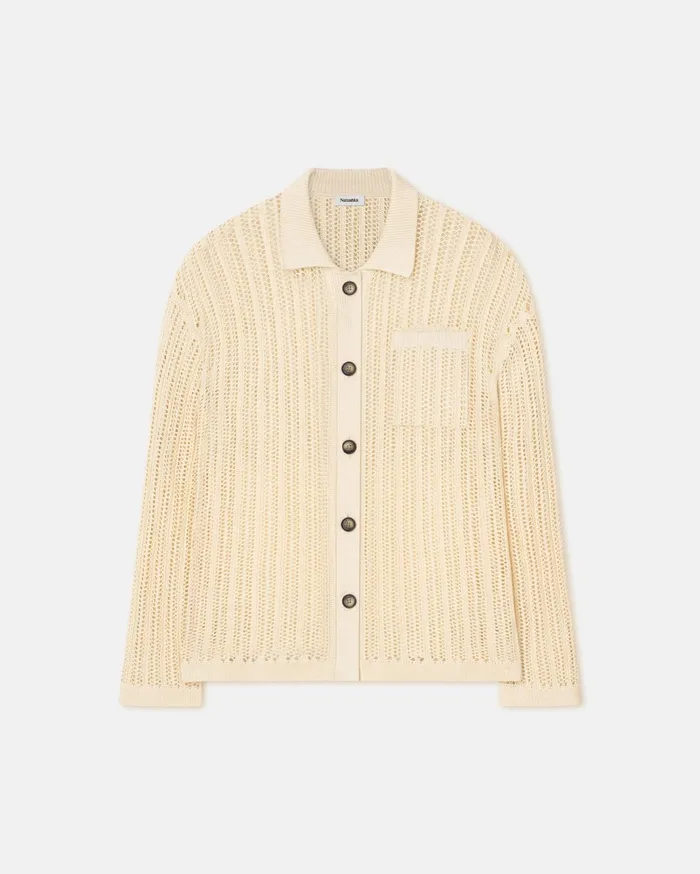 Nanushka Tops WomenMen Jiske Crochet Shirt Creme