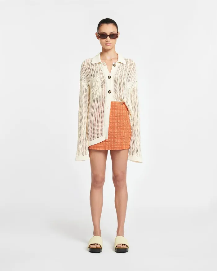 Nanushka Tops WomenMen Jiske Crochet Shirt Creme