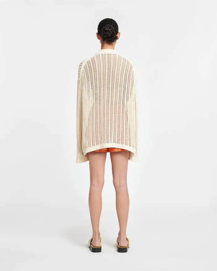 Nanushka Tops WomenMen Jiske Crochet Shirt Creme