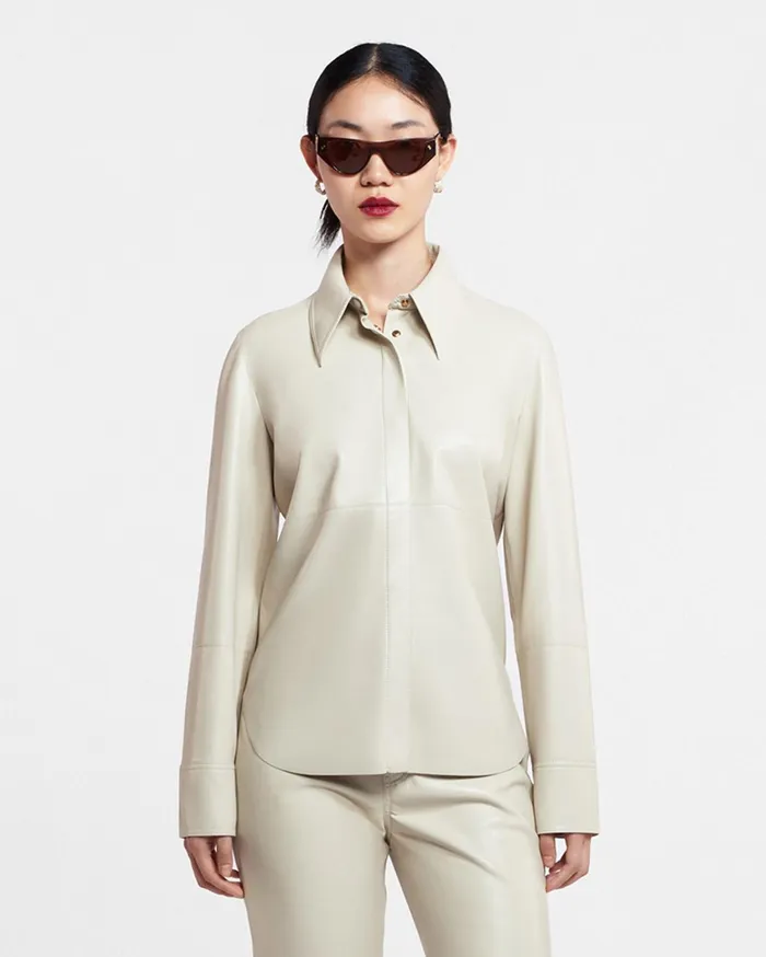 Nanushka Tops Women Naum Okobor AltLeather Shirt Creme