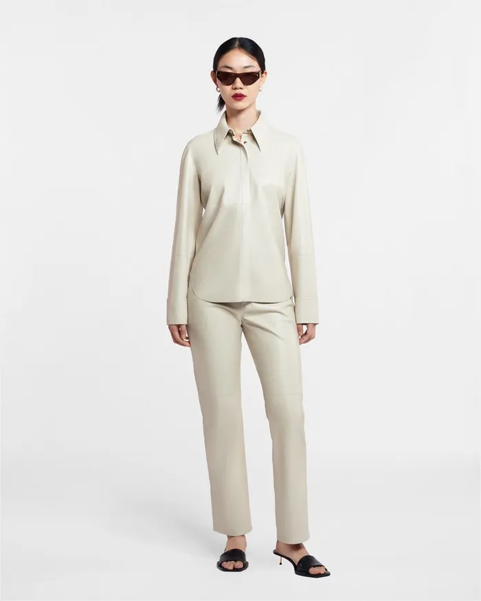 Nanushka Tops Women Naum Okobor AltLeather Shirt Creme
