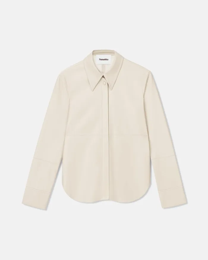 Nanushka Tops Women Naum Okobor AltLeather Shirt Creme