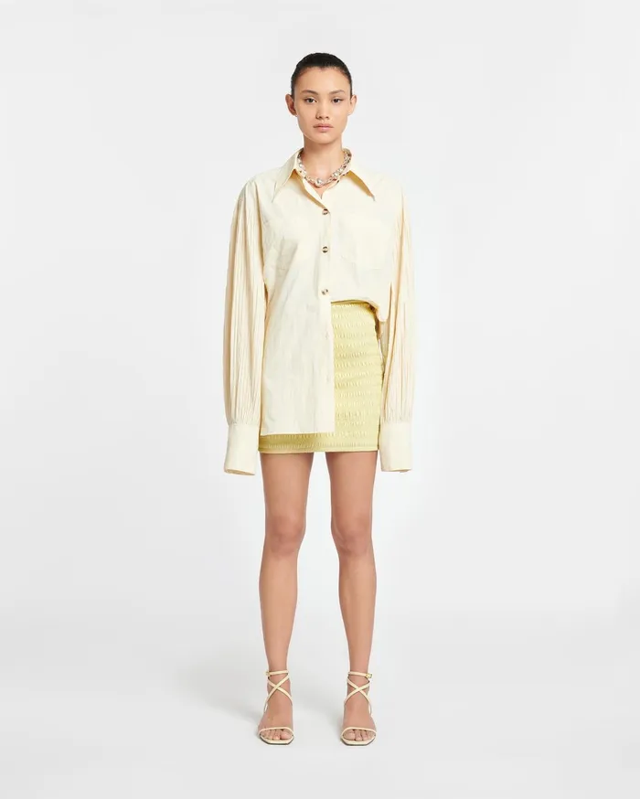 Nanushka Tops Women Nele Pleated Poplin Shirt Creme
