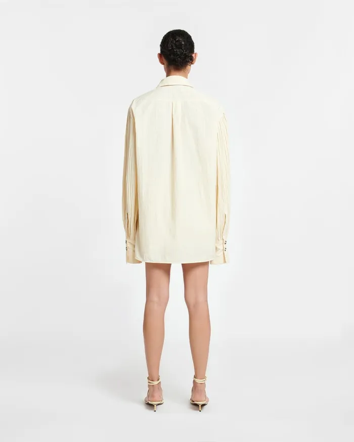 Nanushka Tops Women Nele Pleated Poplin Shirt Creme