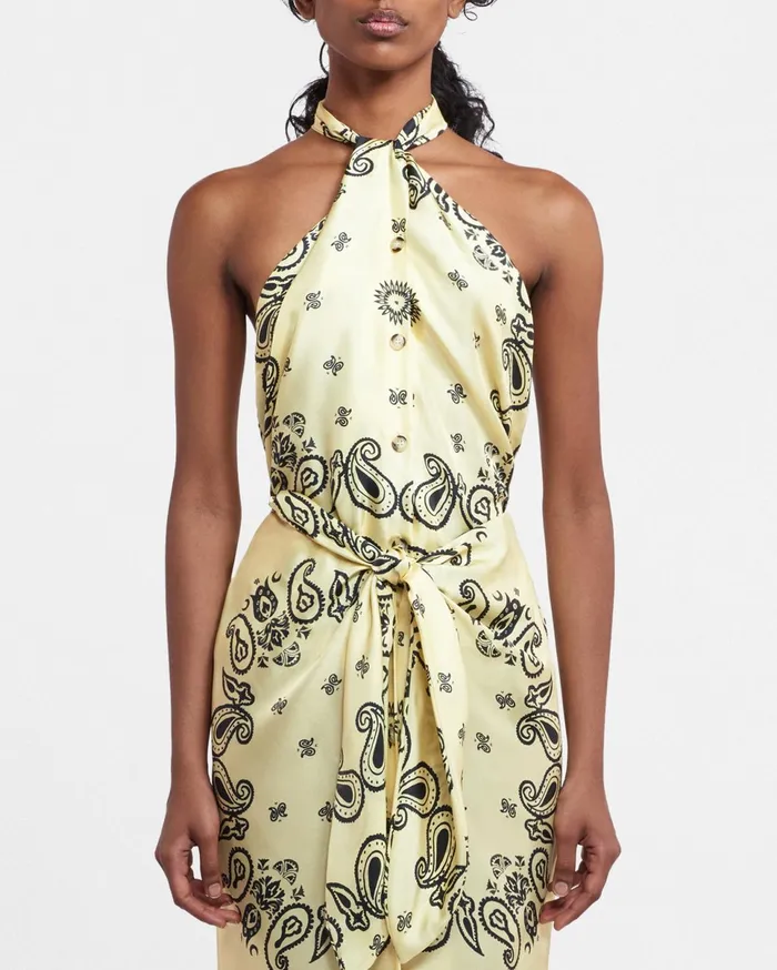 Nanushka Tops Women Neline Sale Printed SilkTwill Top Bandana Large Scale