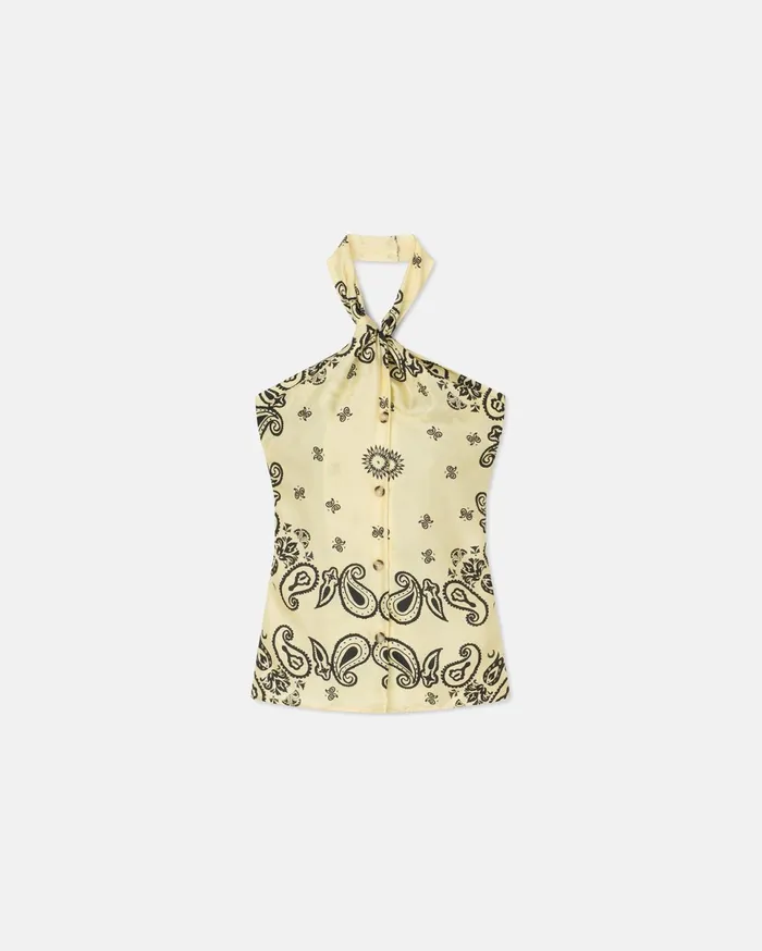 Nanushka Tops Women Neline Sale Printed SilkTwill Top Bandana Large Scale