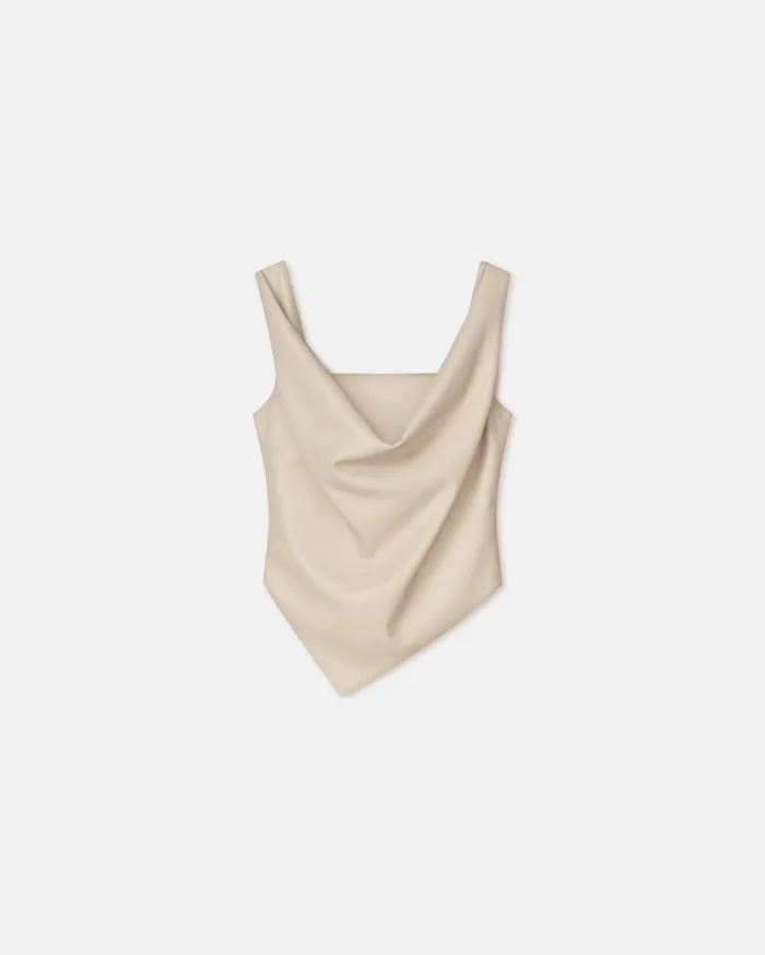 Nanushka Tops Women Petra Sleeveless Draped Okobor Top Creme