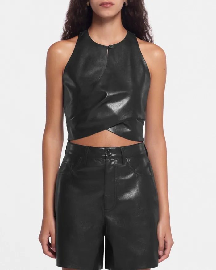 Nanushka Tops Women Phine Sale Okobor AltLeather Top Black