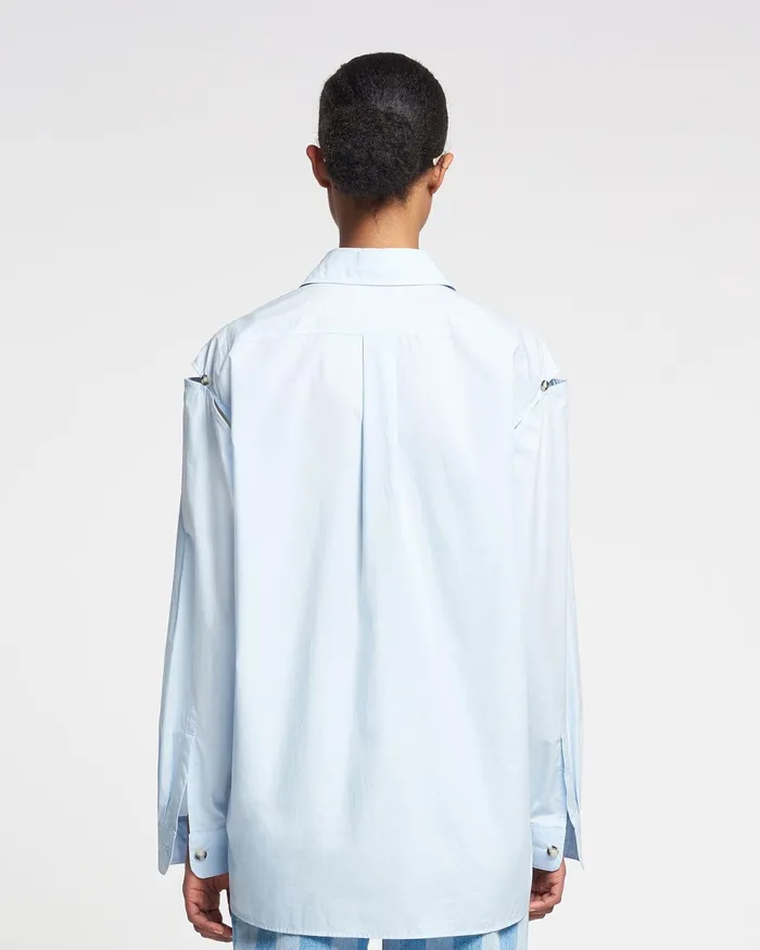 Nanushka Tops Women Weeko Poplin Shirt Sky Blue