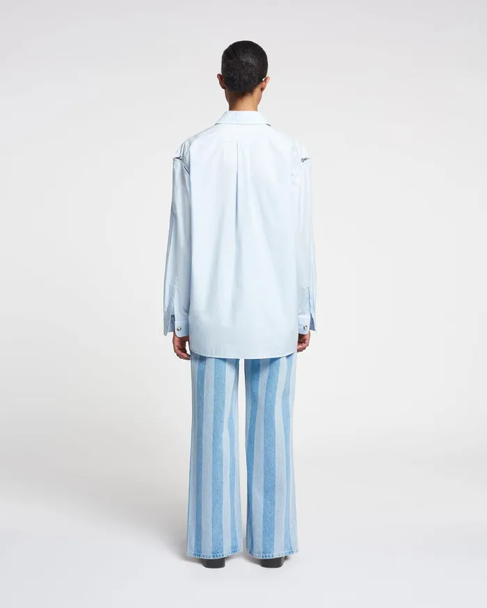 Nanushka Tops Women Weeko Poplin Shirt Sky Blue