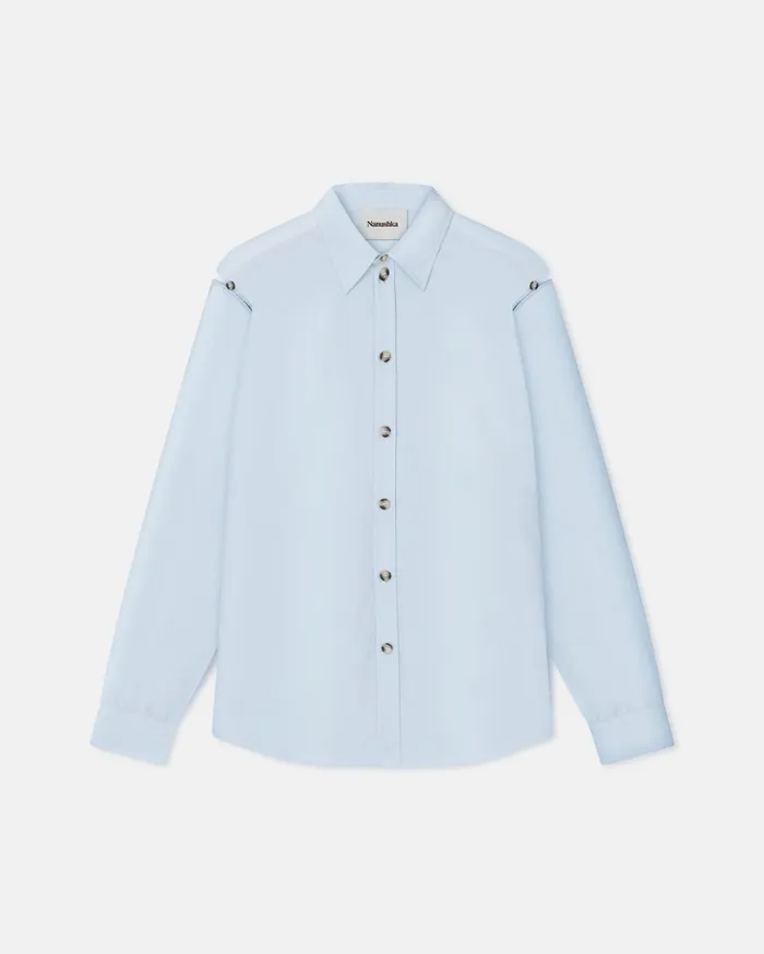 Nanushka Tops Women Weeko Poplin Shirt Sky Blue