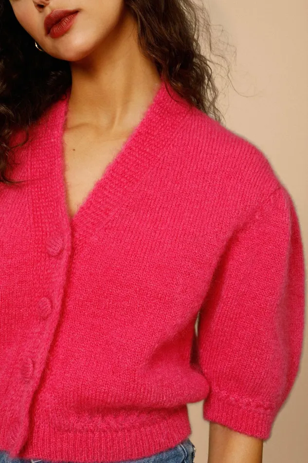 NONO Cardigan Fushia Uni Women Rouje Knits