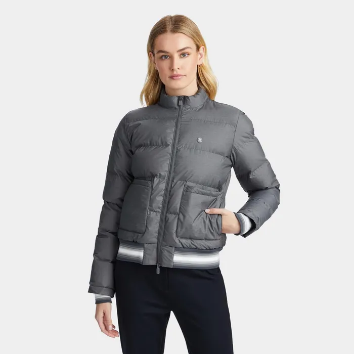 Nylon Mlange Puffer Jacket Charcoal Heather Grey Women GFORE Outerwear