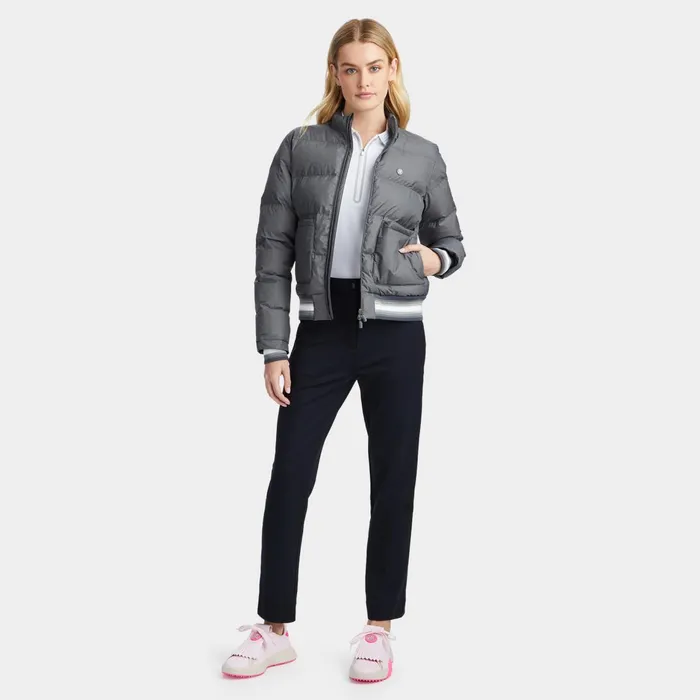 Nylon Mlange Puffer Jacket Charcoal Heather Grey Women GFORE Outerwear
