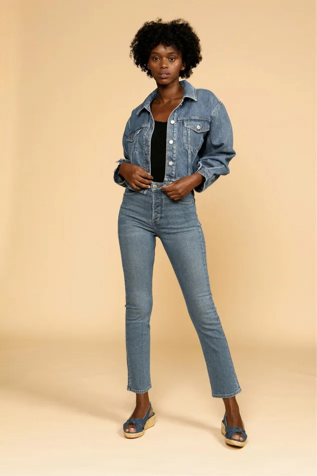 ODEON Jeans Indigo Double Stone Women Rouje Pants