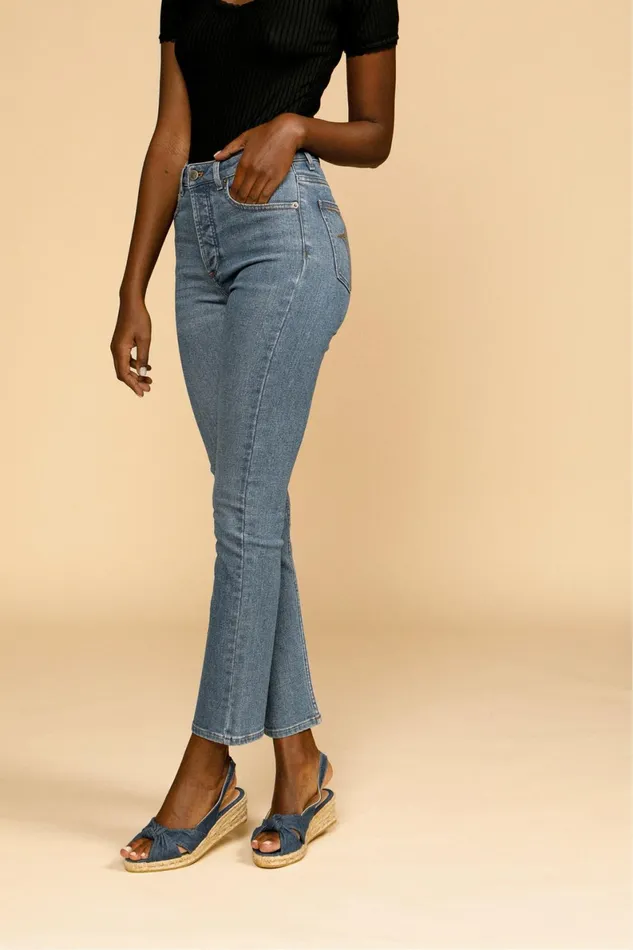ODEON Jeans Indigo Double Stone Women Rouje Pants