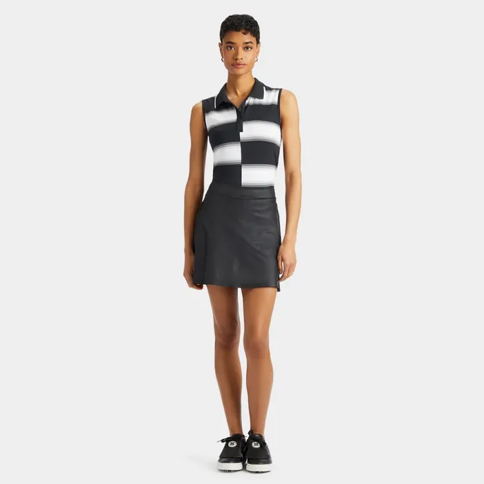 Offset Gradient Stripe Nylon Sleeveless Polo Onyx Women GFORE Tops
