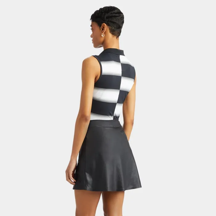 Offset Gradient Stripe Nylon Sleeveless Polo Onyx Women GFORE Tops