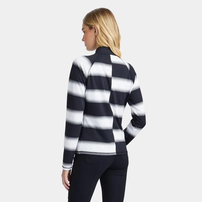 Offset Gradient Stripe Tech Quarter Zip Pullover Onyx Women GFORE Tops