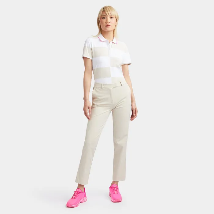 Offset Rugby Stripe Tech Piqu Polo Stone Women GFORE Tops