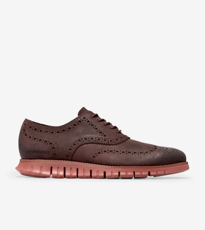 Oxfords Men Cole Haan ZERGRAND Wingtip Oxford Dark Chocolate Burnt Henna