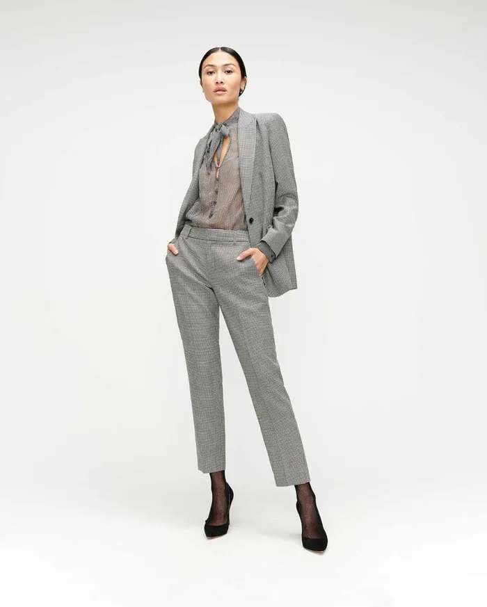 Pants Women 7 For All Mankind Cigarette Trouser In Houndstooth