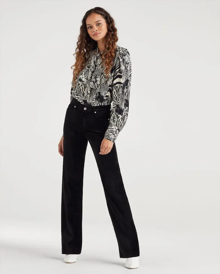 Pants Women 7 For All Mankind Velvet Alexa Trouser In Black