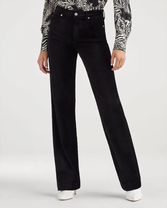 Pants Women 7 For All Mankind Velvet Alexa Trouser In Black