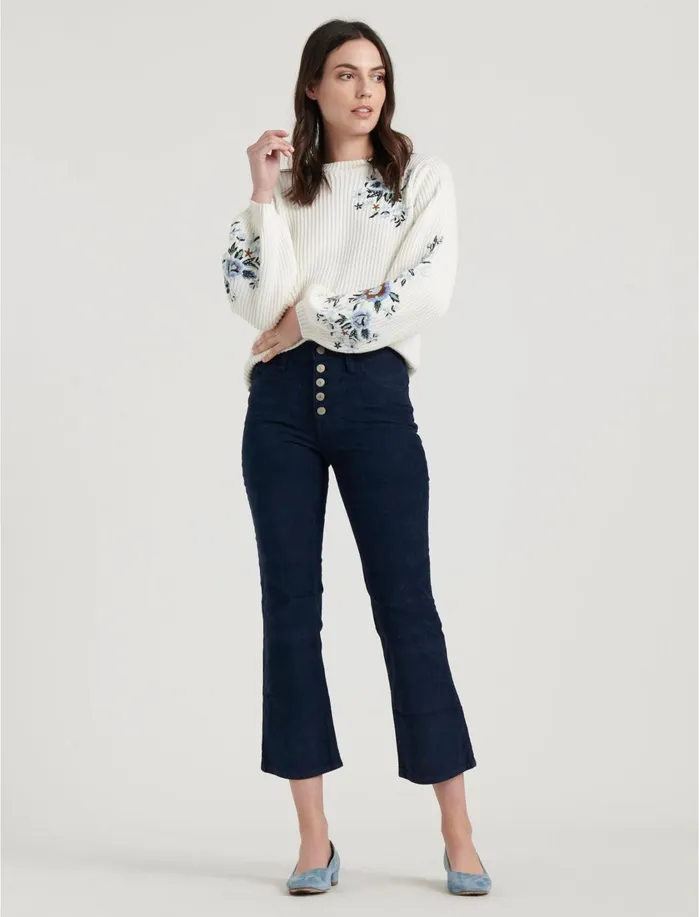 Pants Women Lucky Brand High Rise Bridgette Mini Boot Corduroy Jean American Navy