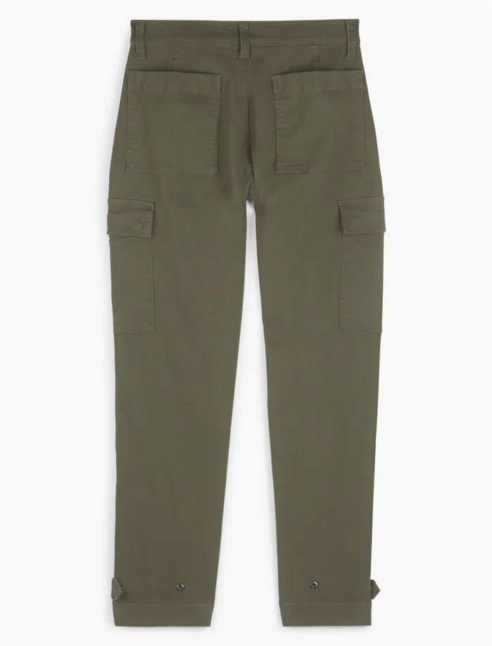 Pants Women Lucky Brand High Rise Cargo W Side Stripe Olive Night