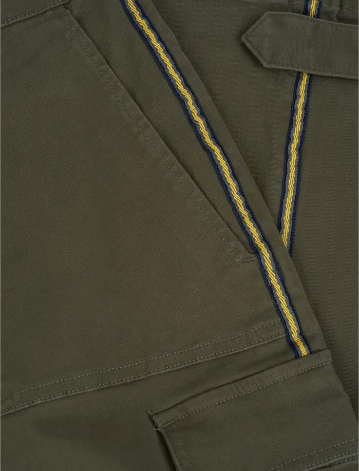 Pants Women Lucky Brand High Rise Cargo W Side Stripe Olive Night