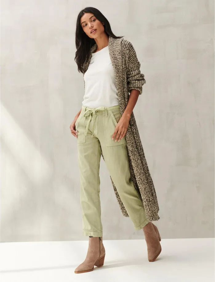 Pants Women Lucky Brand Mid Rise Utility Straight Desert Sage