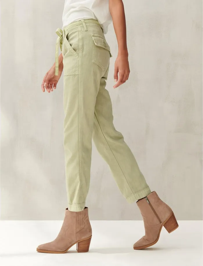 Pants Women Lucky Brand Mid Rise Utility Straight Desert Sage
