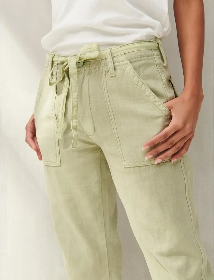 Pants Women Lucky Brand Mid Rise Utility Straight Desert Sage