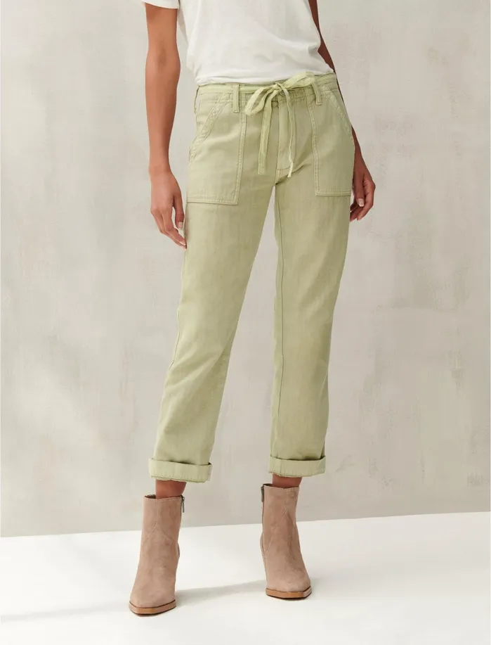 Pants Women Lucky Brand Mid Rise Utility Straight Desert Sage