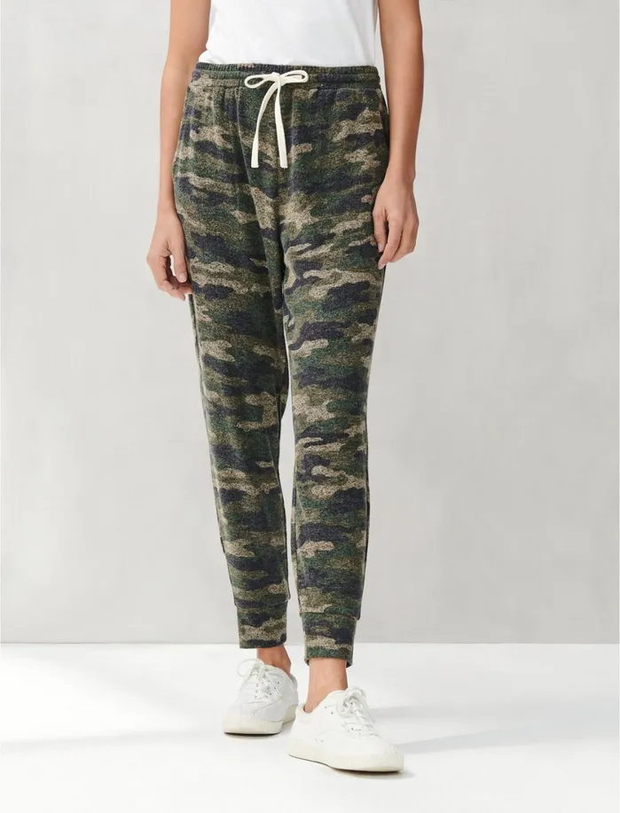 Pants Women Lucky Brand Printed Brushed Hacci Jogger Camouflage