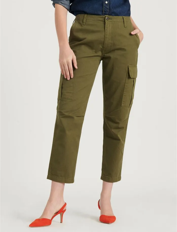 Pants Women Lucky Brand Utility Cargo Palm Green