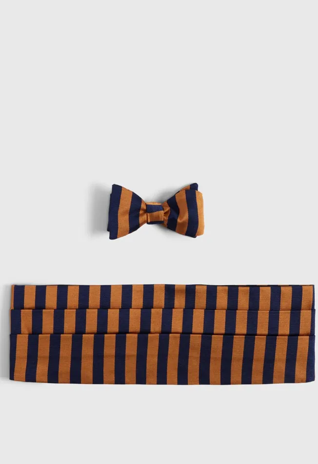 Paul Stuart Accessories TwoTone Striped Bow Tie And Cummerbund Set Bluewhite 8211 Men Paul Stuart Accessories TwoTone Striped Bow Tie And Cummerbund Set Bluewhite 8211 Men