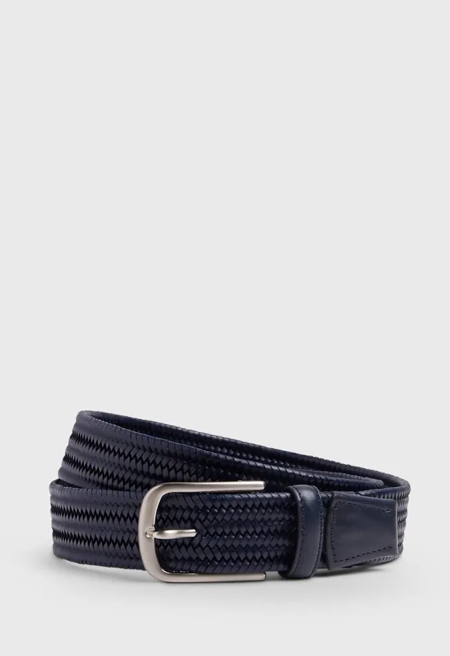 Paul Stuart Belts 35MM Stretch Leather Woven Belt Brown 8211 Men