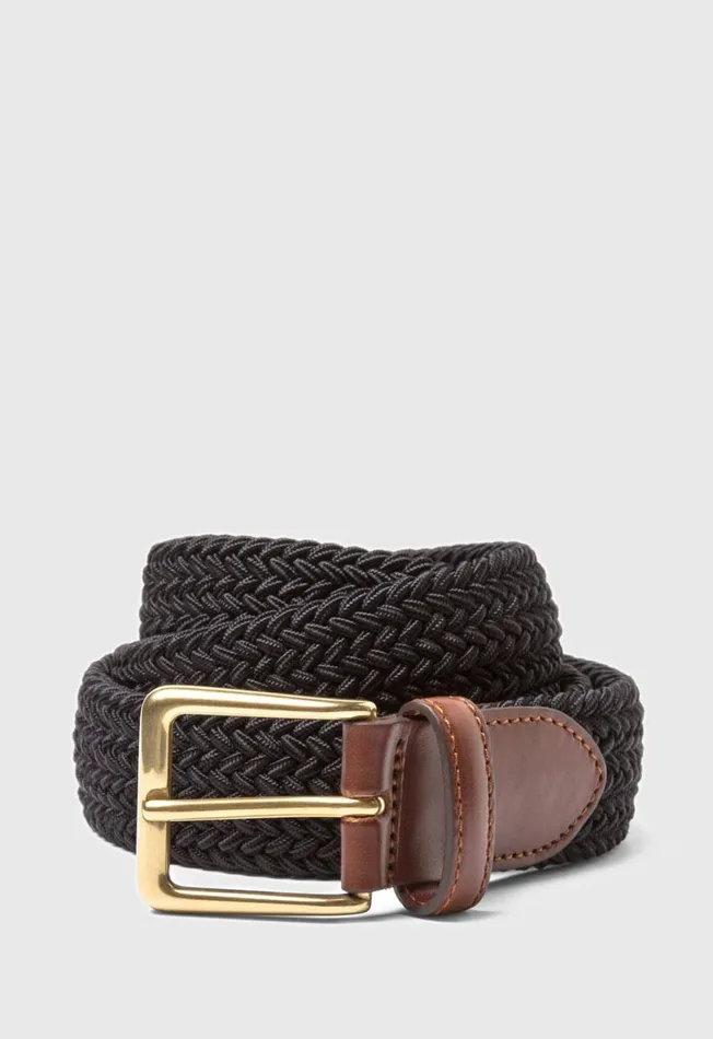 Paul Stuart Belts Braided Stretch Nylon Belt Beige 8211 Men