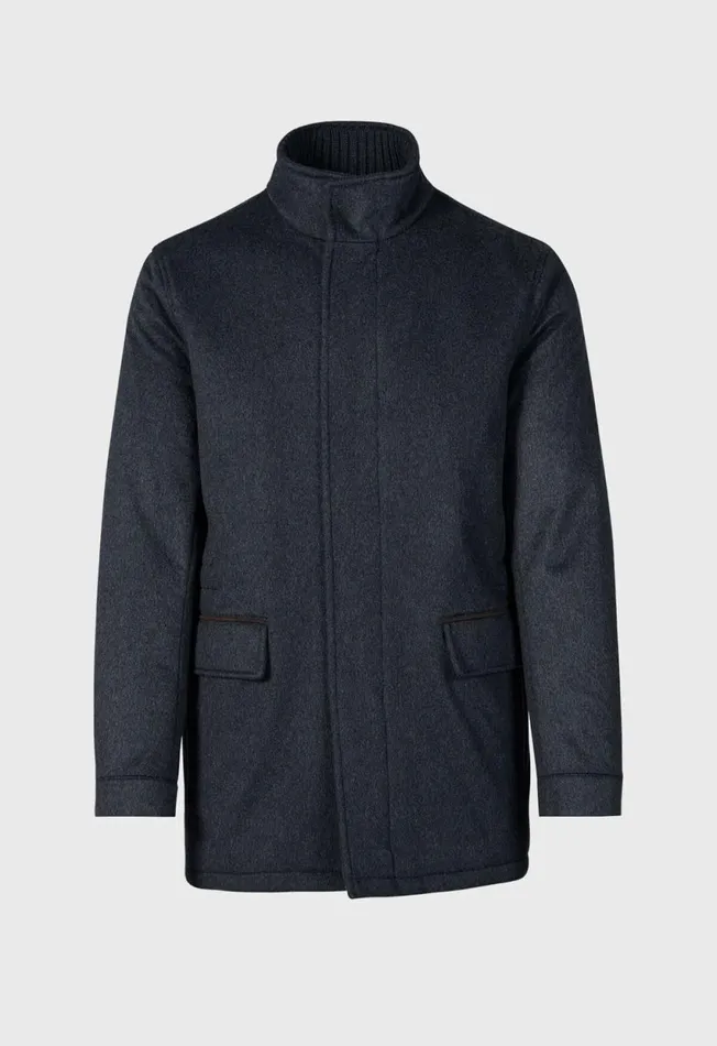 Paul Stuart Coats and Outerwear Cashmere Car Coat Charcoal 8211 Men