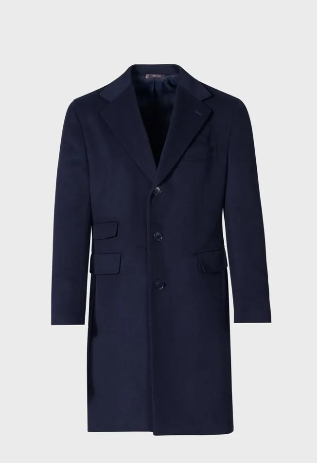 Paul Stuart Coats and Outerwear Cashmere Overcoat Midnight 8211 Men