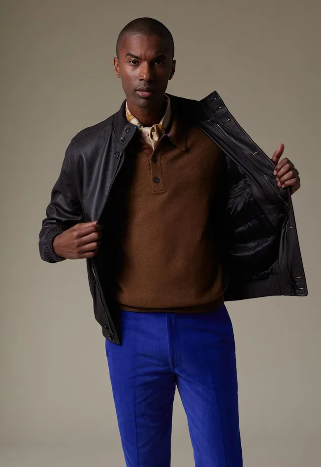 Paul Stuart Coats and Outerwear Leather Bomber Jacket Brown 8211 Men Paul Stuart Coats and Outerwear Leather Bomber Jacket Brown 8211 Men