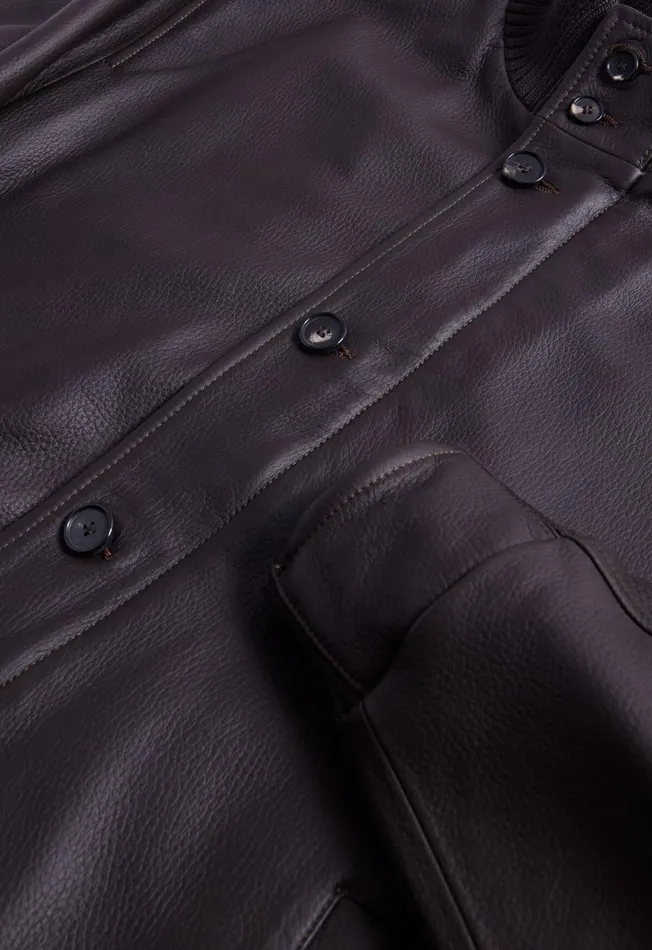 Paul Stuart Coats and Outerwear Leather Bomber Jacket Brown 8211 Men Paul Stuart Coats and Outerwear Leather Bomber Jacket Brown 8211 Men